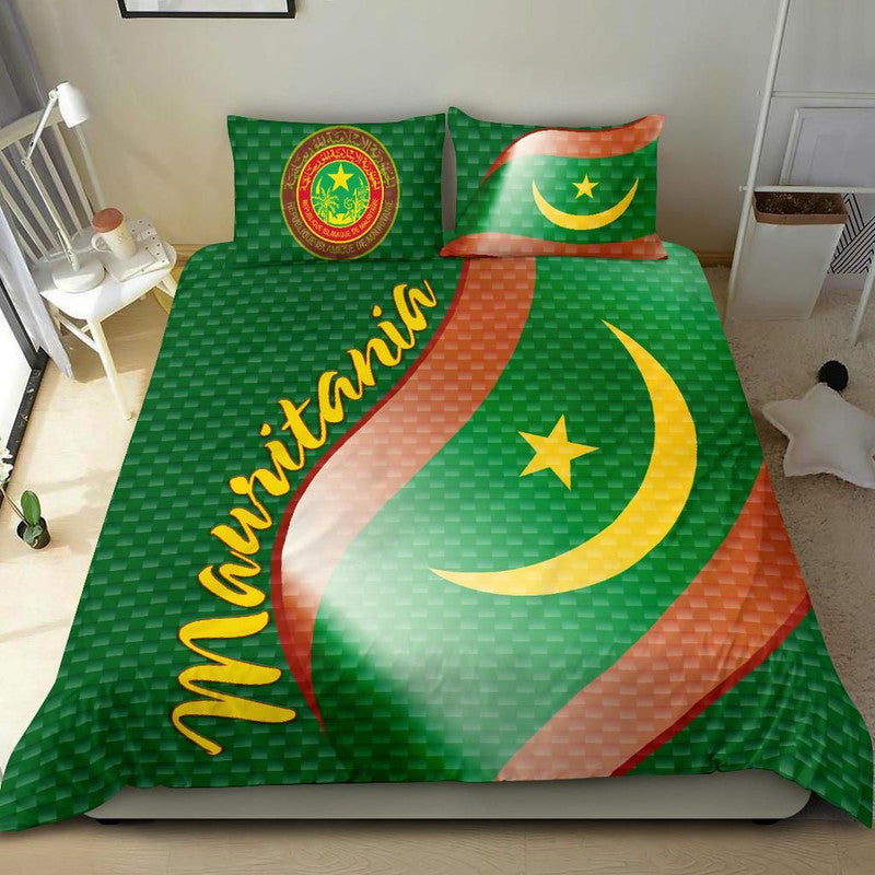 Mauritania Bedding Set Mauritania Flag and Coat Of Arms RLT12 - Wonder Print Shop