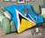 Saint Lucia Premium Quilt Flag With Coat Of Arms RLT6 - Wonder Print Shop