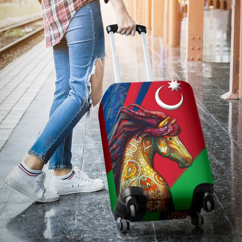 Azerbaijan Pride and Heritage Luggage Covers - Happy Independence Day RLT8 - Wonder Print Shop