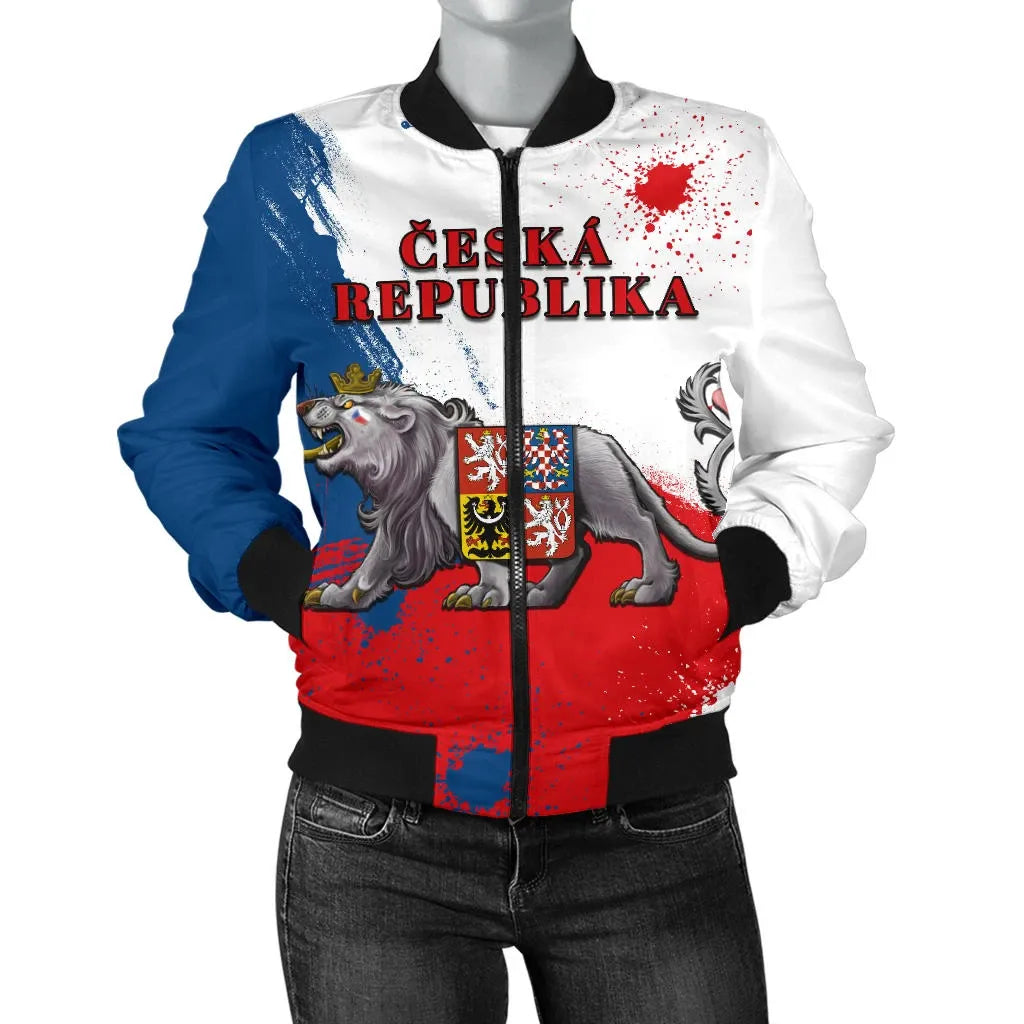 Coat ofrms Czech Republic Lion Women Bomber Jacket RLT13 - Wonder Print Shop