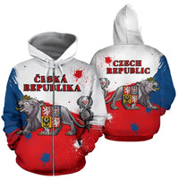 Coat ofrms Czech Republic Lion Zip Hoodie RLT13 - Wonder Print Shop