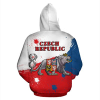Coat ofrms Czech Republic Lion Zip Hoodie RLT13 - Wonder Print Shop