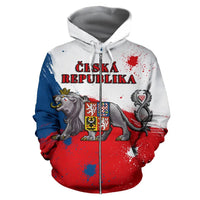 Coat ofrms Czech Republic Lion Zip Hoodie RLT13 - Wonder Print Shop
