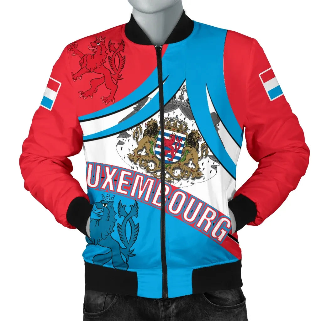 Luxembourg Men's Bomber Jacket Letzebuerg Coat of Arms RLT6 - Wonder Print Shop