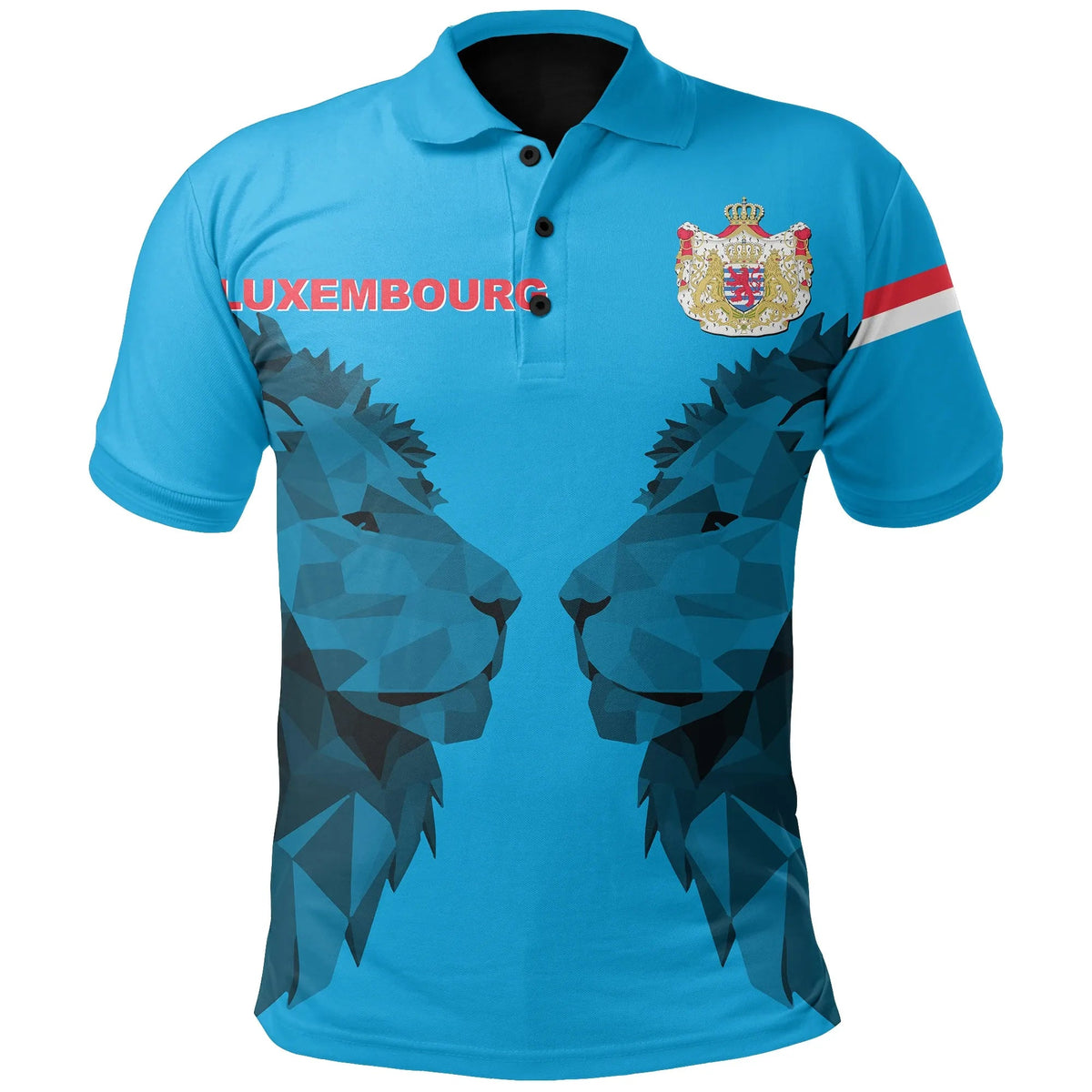 Luxembourg Polo T Shirt Double Lion RLT6 - Wonder Print Shop
