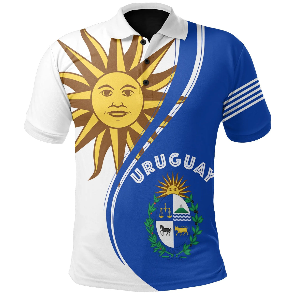 Uruguay Sky Polo T shirt RLT6 - Wonder Print Shop
