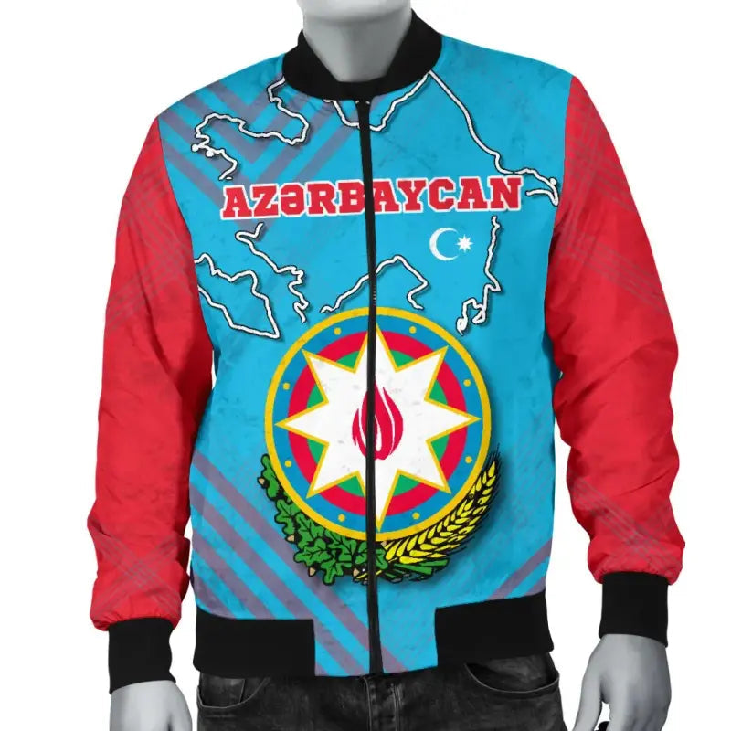 Azerbaijan Men Bomber Jacket With Special Map RLT8 - Wonder Print Shop
