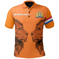 Netherlands Polo T shirt Double Lion RLT7 - Wonder Print Shop
