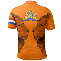 Netherlands Polo T shirt Double Lion RLT7 - Wonder Print Shop