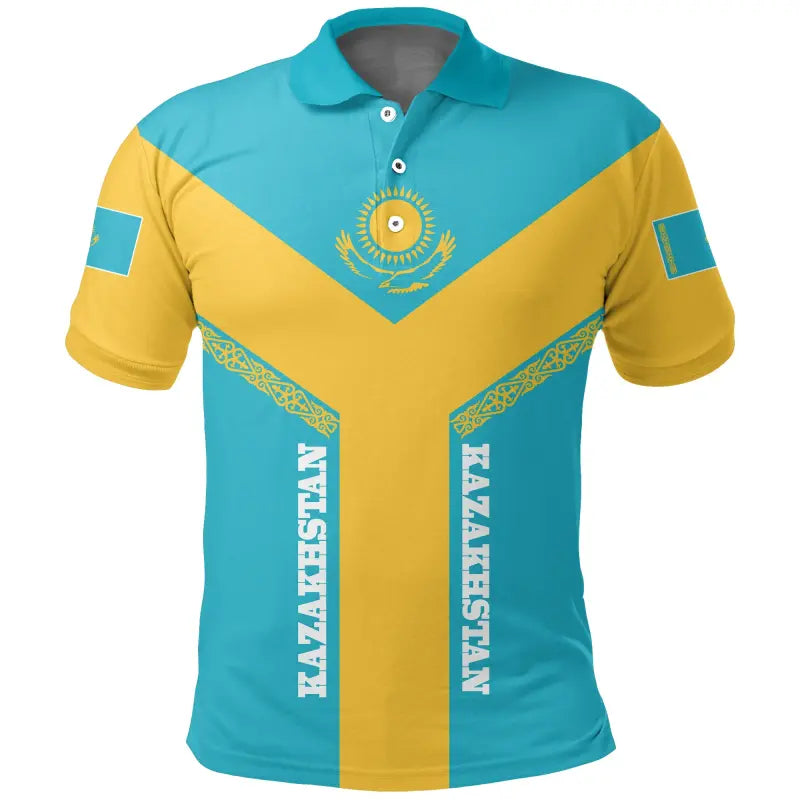 Kazakhstan Polo Shirt Rising RLT8 - Wonder Print Shop
