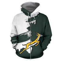 South Africa Coat Of Arms Unique Zip Hoodie Scratch Style RLT8 - Wonder Print Shop