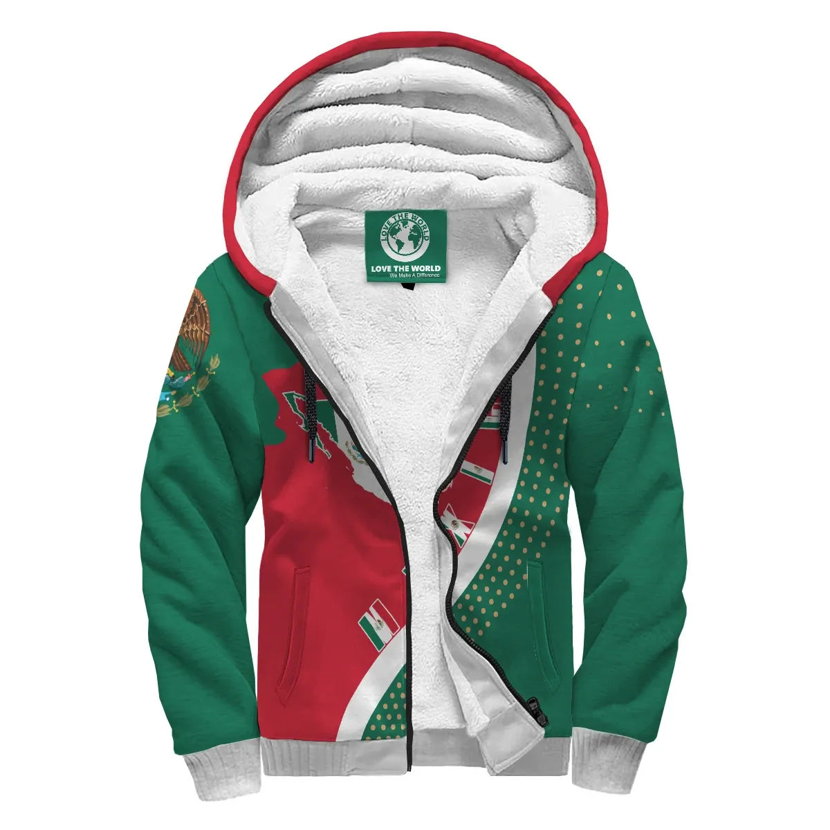 Mexico Map Generation Ii Sherpa Hoodie RLT13 - Wonder Print Shop