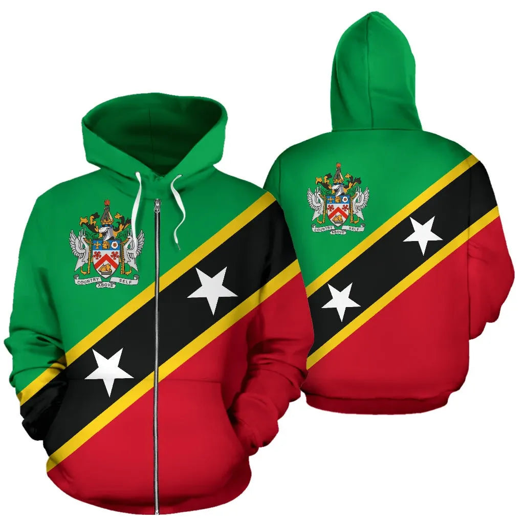 Saint Kitts and Nevis Zip Up Hoodie RLT6 - Wonder Print Shop
