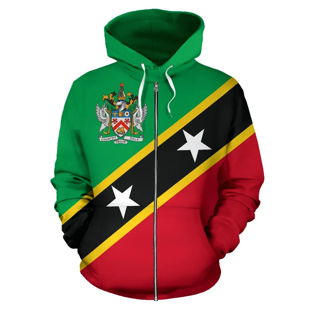 Saint Kitts and Nevis Zip Up Hoodie RLT6 - Wonder Print Shop