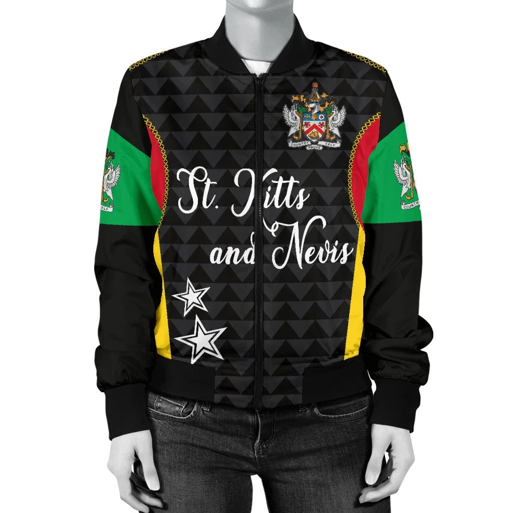 Saint Kitts and Nevis Women's Bomber Jacket Exclusive Edition RLT6 - Wonder Print Shop