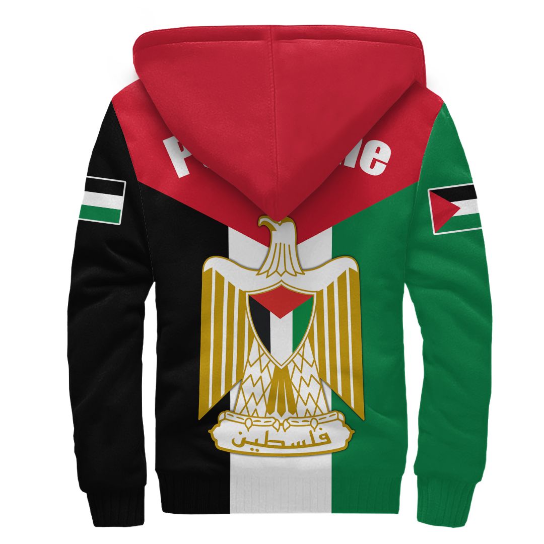 Wonder Print Shop Palestine Sherpa Hoodie, Coat Of Arms Palestine RLT13 - Wonder Print Shop