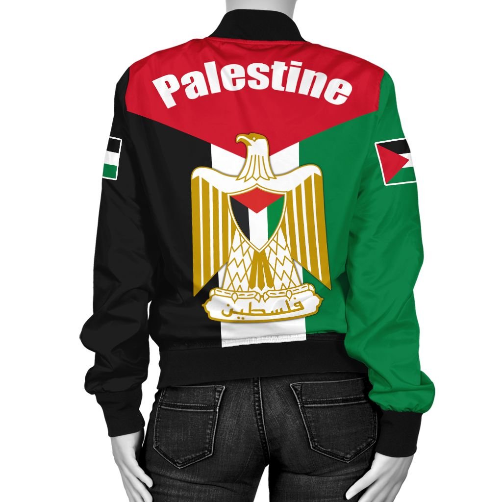 Wonder Print Shop Palestine Women's Bomber Jackets, Coat Of Arms Palestine RLT13 - Wonder Print Shop