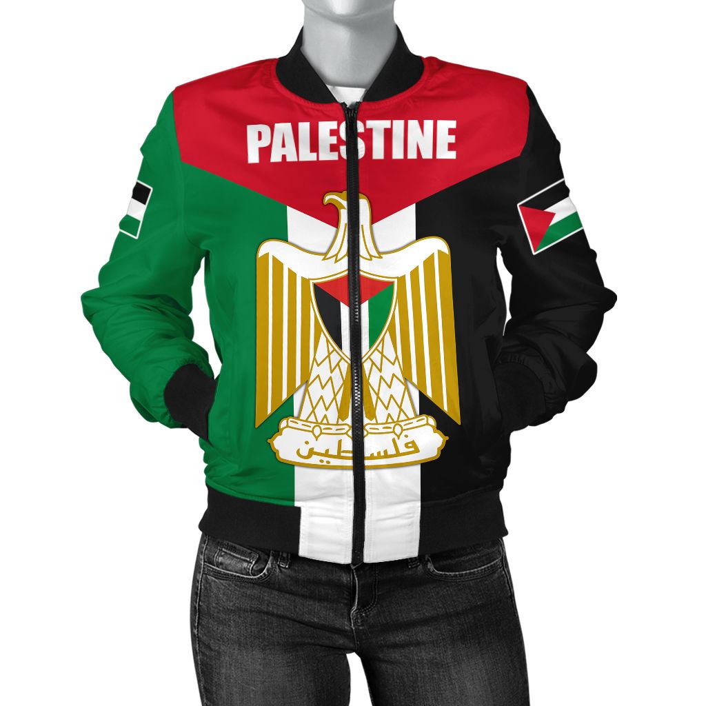 Wonder Print Shop Palestine Women's Bomber Jackets, Coat Of Arms Palestine RLT13 - Wonder Print Shop