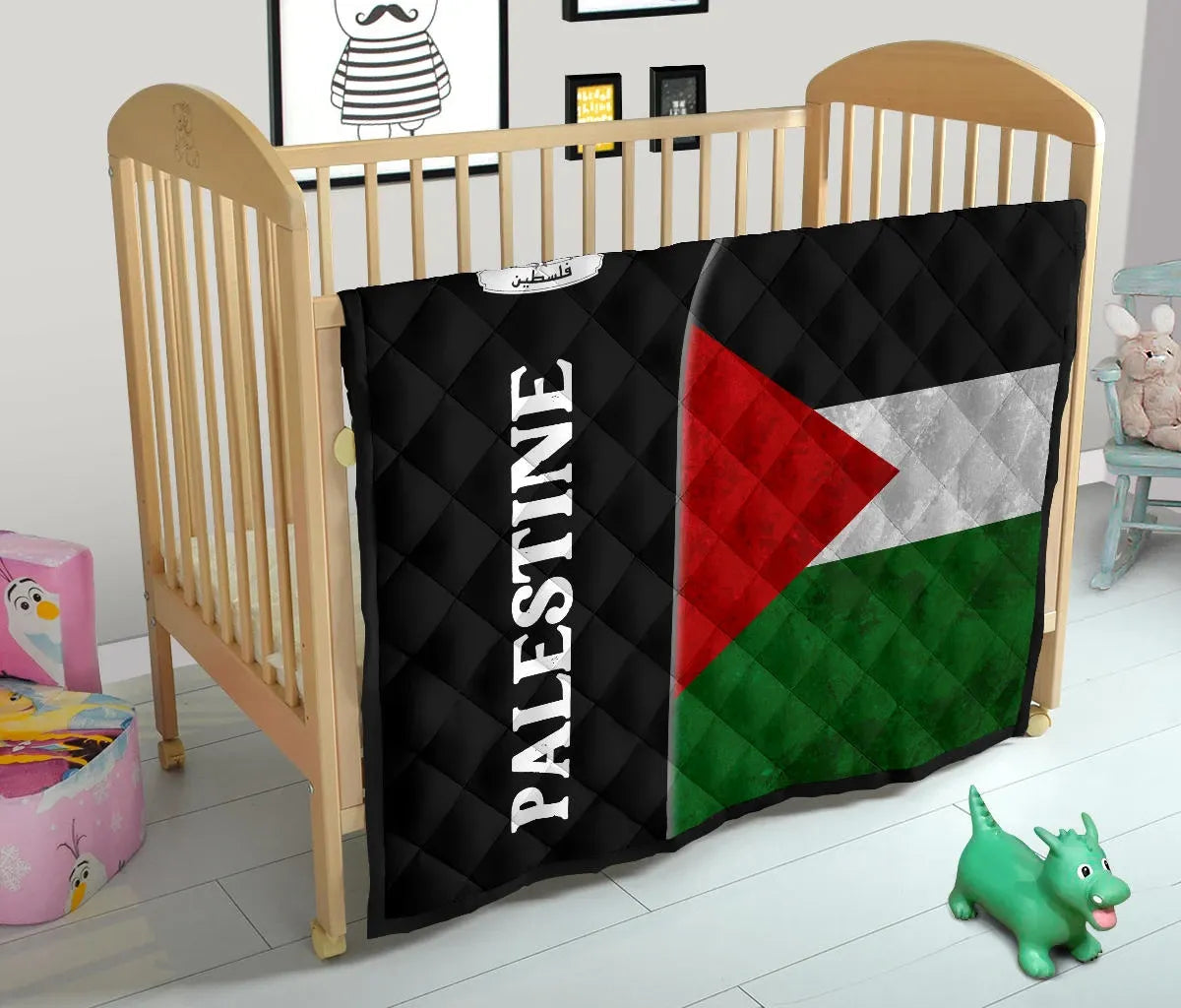 Palestine Flag Premium Quilt Coat Of Arms RLT13 - Wonder Print Shop