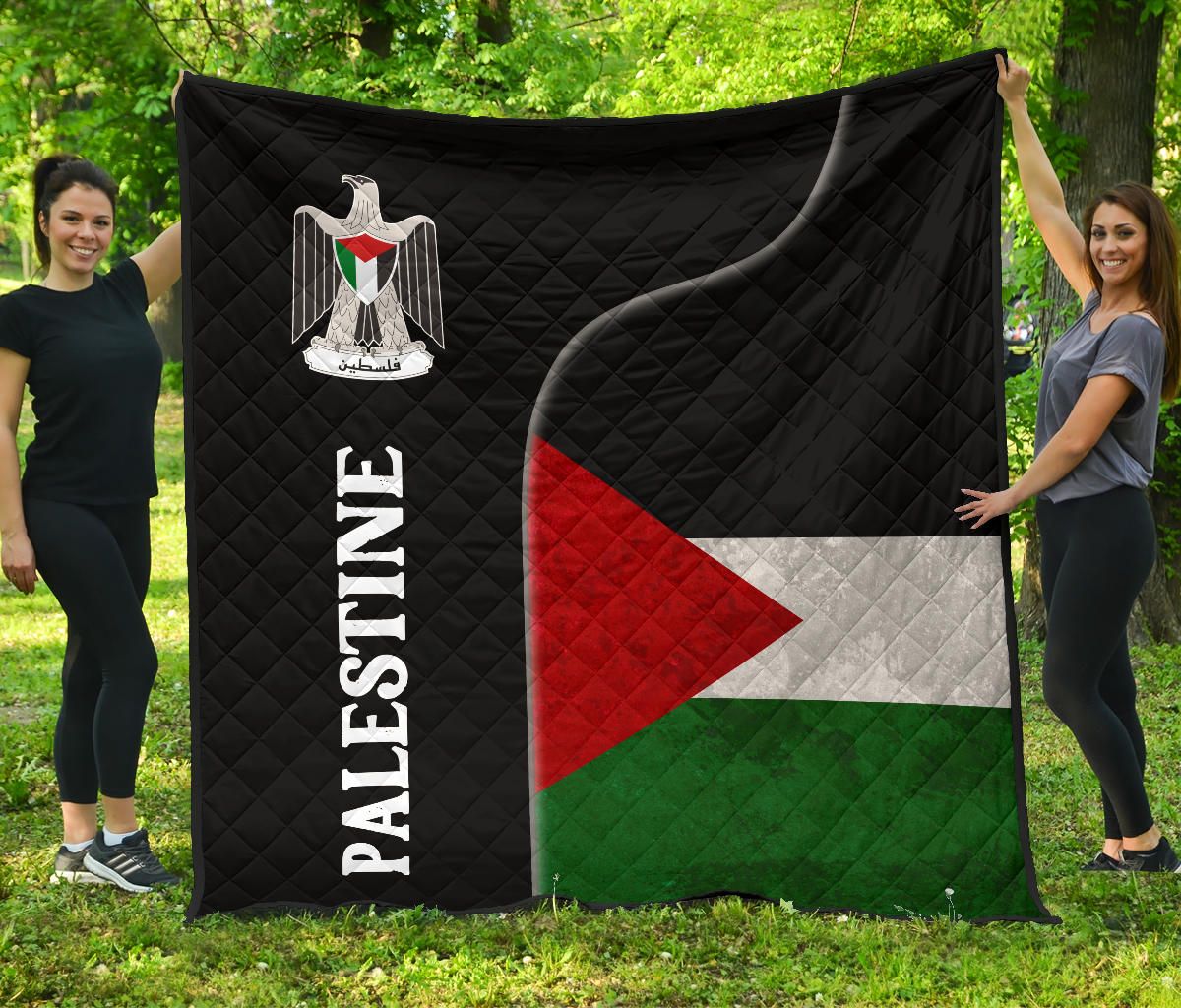 Palestine Flag Premium Quilt Coat Of Arms RLT13 - Wonder Print Shop