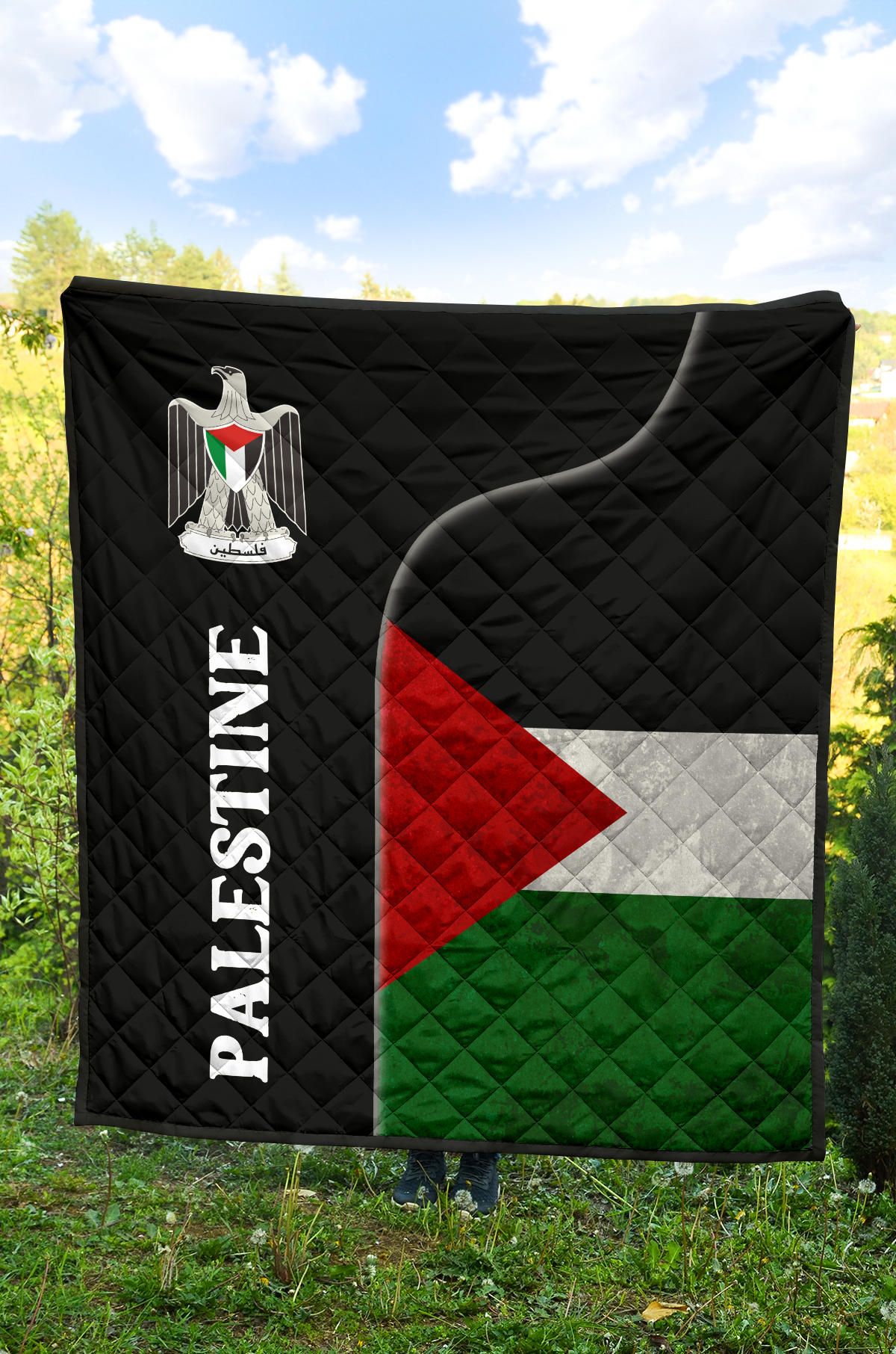 Palestine Flag Premium Quilt Coat Of Arms RLT13 - Wonder Print Shop
