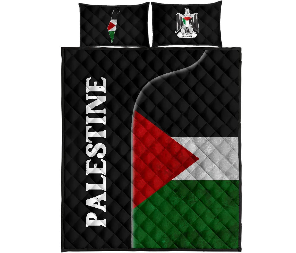 Palestine Flag Quilt Bed Set Coat Of Arms RLT13 - Wonder Print Shop