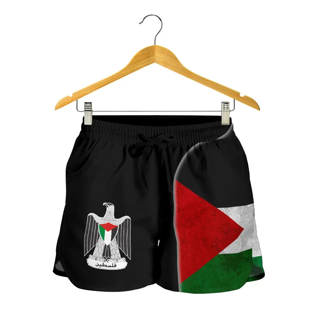palestine-flag-womens-shorts-coat-of-arms