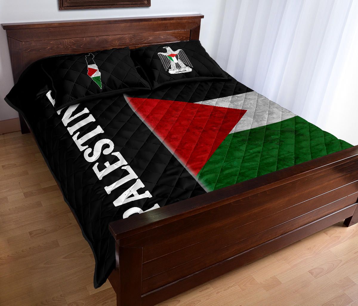 Palestine Flag Quilt Bed Set Coat Of Arms RLT13 - Wonder Print Shop