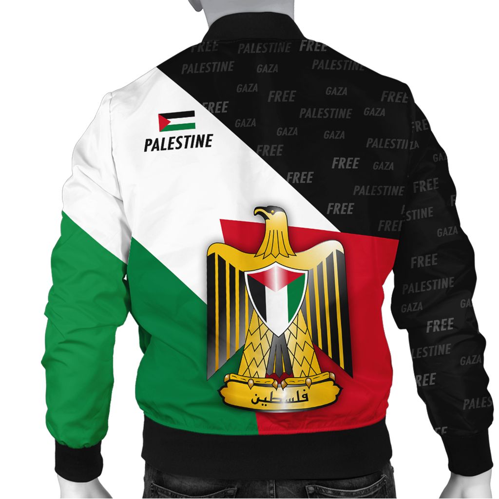 Wonder Print Shop Men's Bomber Jacket - Palestine Special Edition Flag Coat of Arms RLT13 - Wonder Print Shop