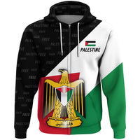 Palestine Zip Hoodie Special Edition Flag Coat of Arms RLT13 - Wonder Print Shop