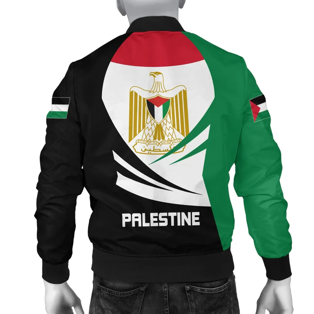 Palestine Bomber Jacket Coat Of Arms BinCjou RLT13 - Wonder Print Shop