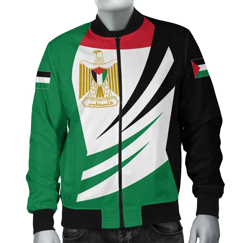 Palestine Bomber Jacket Coat Of Arms BinCjou RLT13 - Wonder Print Shop