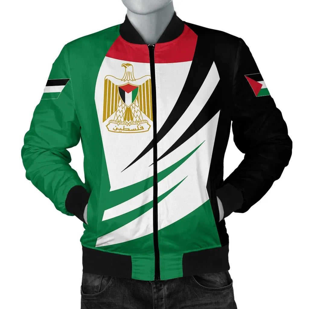 Palestine Bomber Jacket Coat Of Arms BinCjou RLT13 - Wonder Print Shop