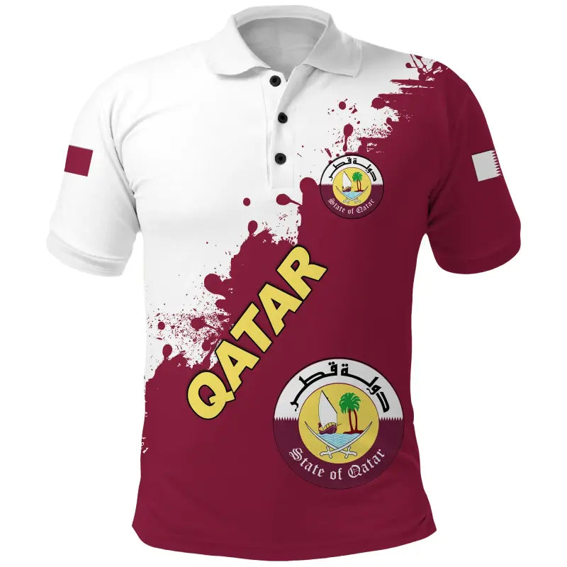Qatar Polo Shirt Smudge Version RLT12 - Wonder Print Shop