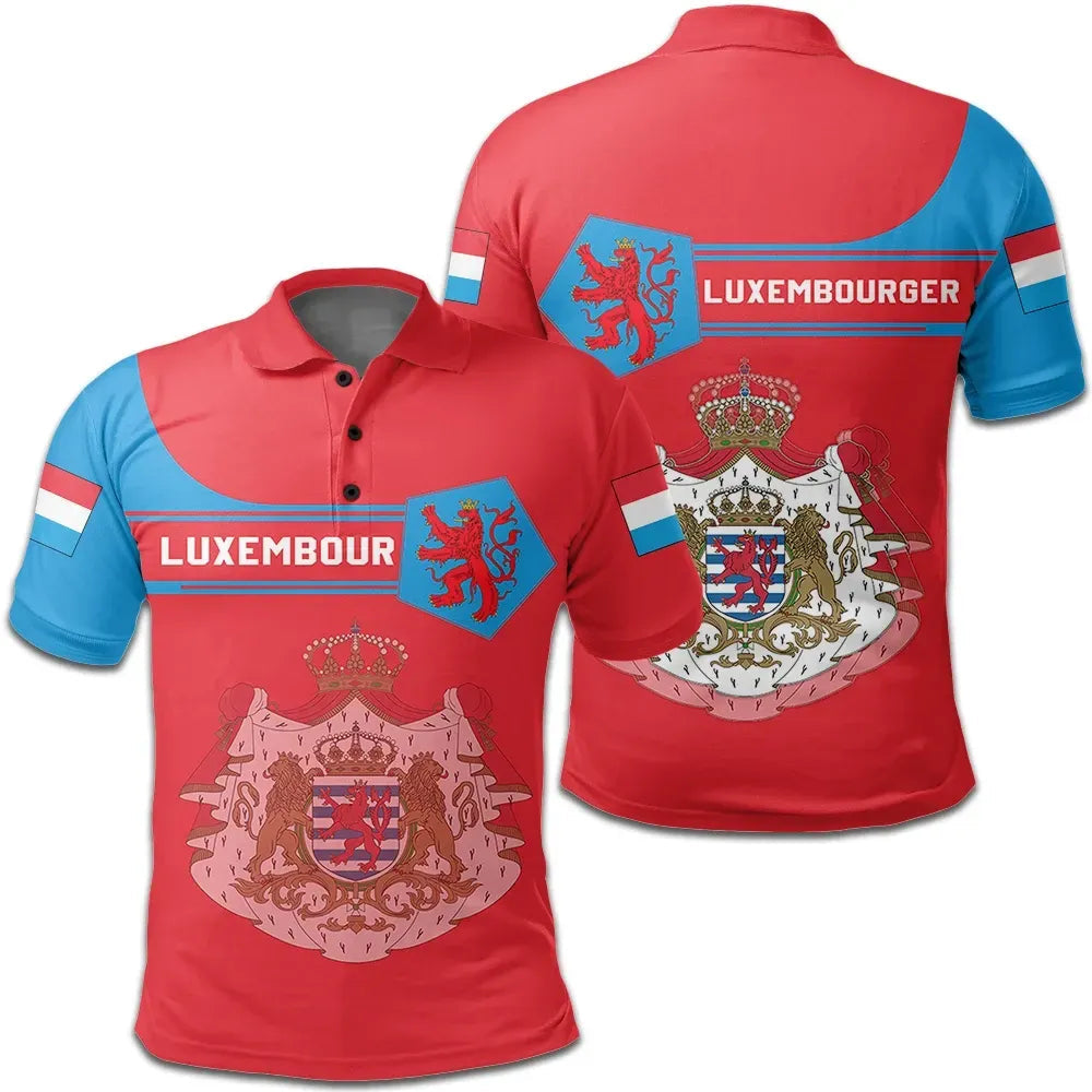 Luxembourg Polo Shirt Coat Of Arms Simple Style8 RLT6 - Wonder Print Shop