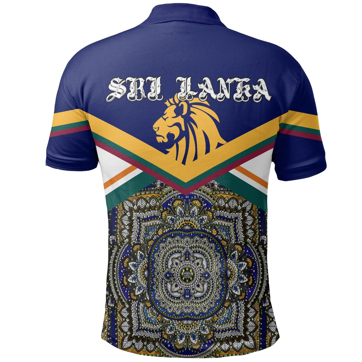 Sri Lanka Lion Mandala Polo Shirt RLT7 - Wonder Print Shop