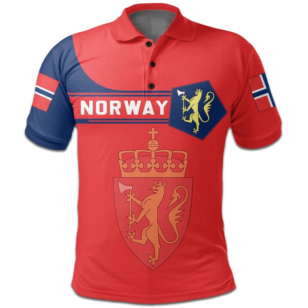 Norway Polo Shirt Coat Of Arms Simple Style RLT7 - Wonder Print Shop