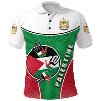 Palestine Independence Polo Shirt Circle Stripes Flag Proud Version RLT13 - Wonder Print Shop