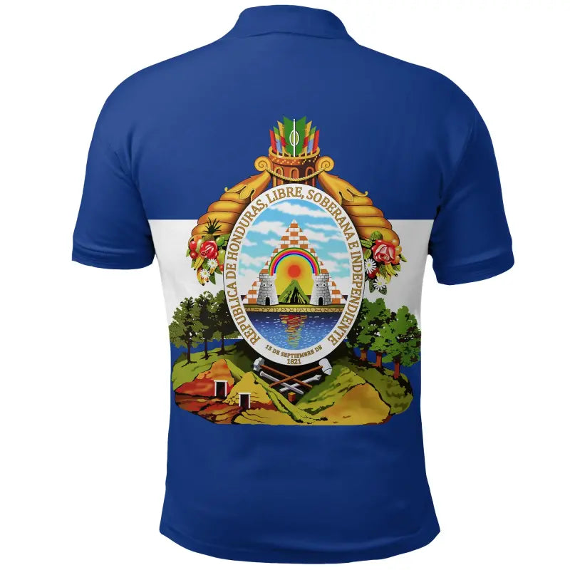 Honduras Flag with Polo Shirt Coat Of Arms RLT8 - Wonder Print Shop