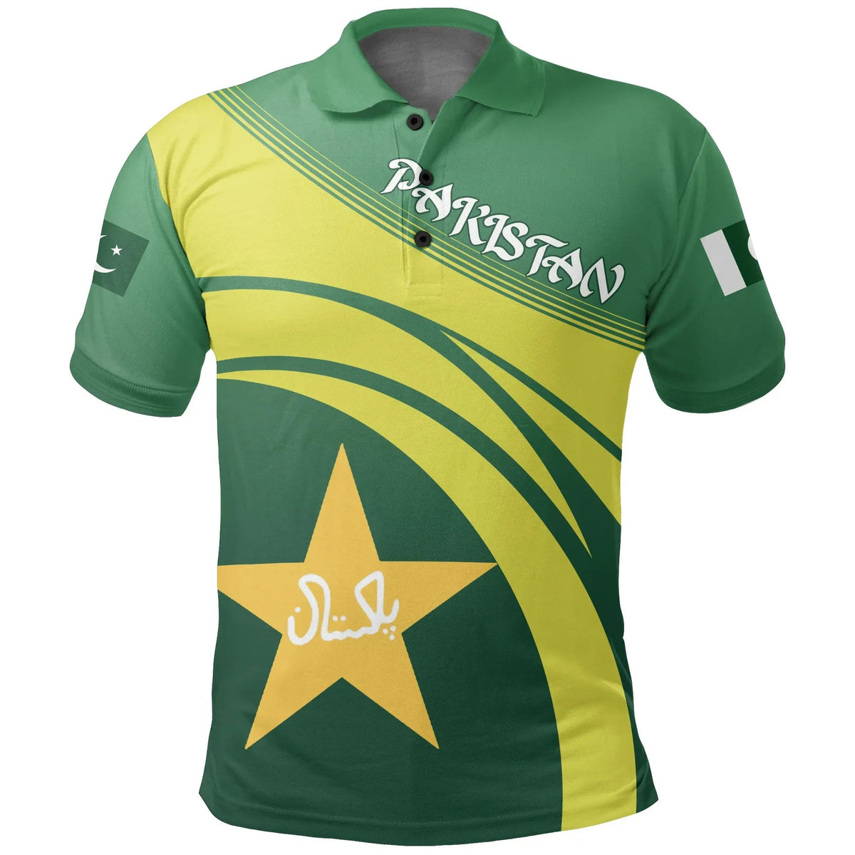 Pakistan Star Cricket Polo Shirt RLT13 - Wonder Print Shop