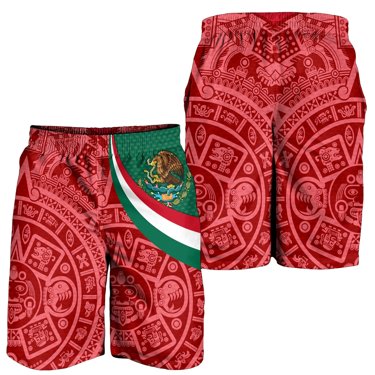 mexico-mens-shorts-mexico-coat-of-arms-with-aztec-patterns