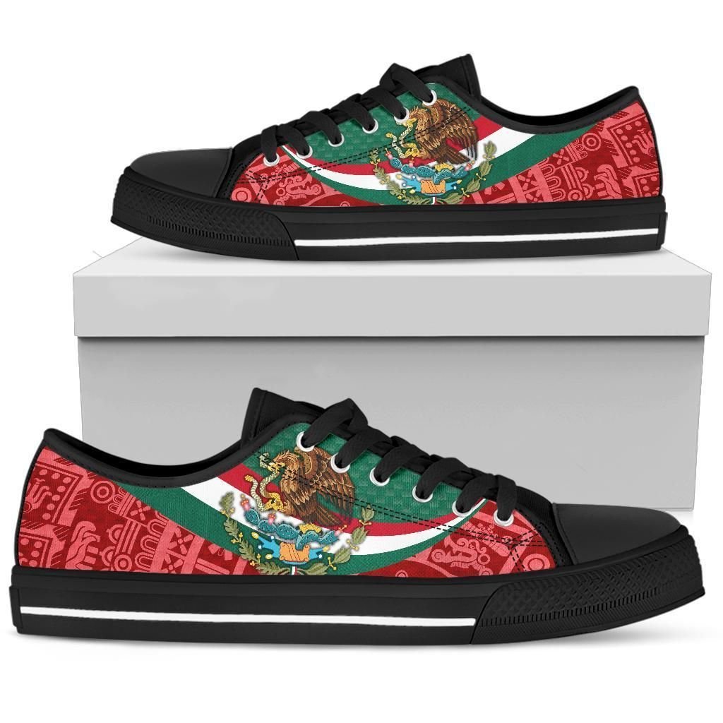 mexico-low-top-shoes-mexico-coat-of-arms-with-aztec-patterns