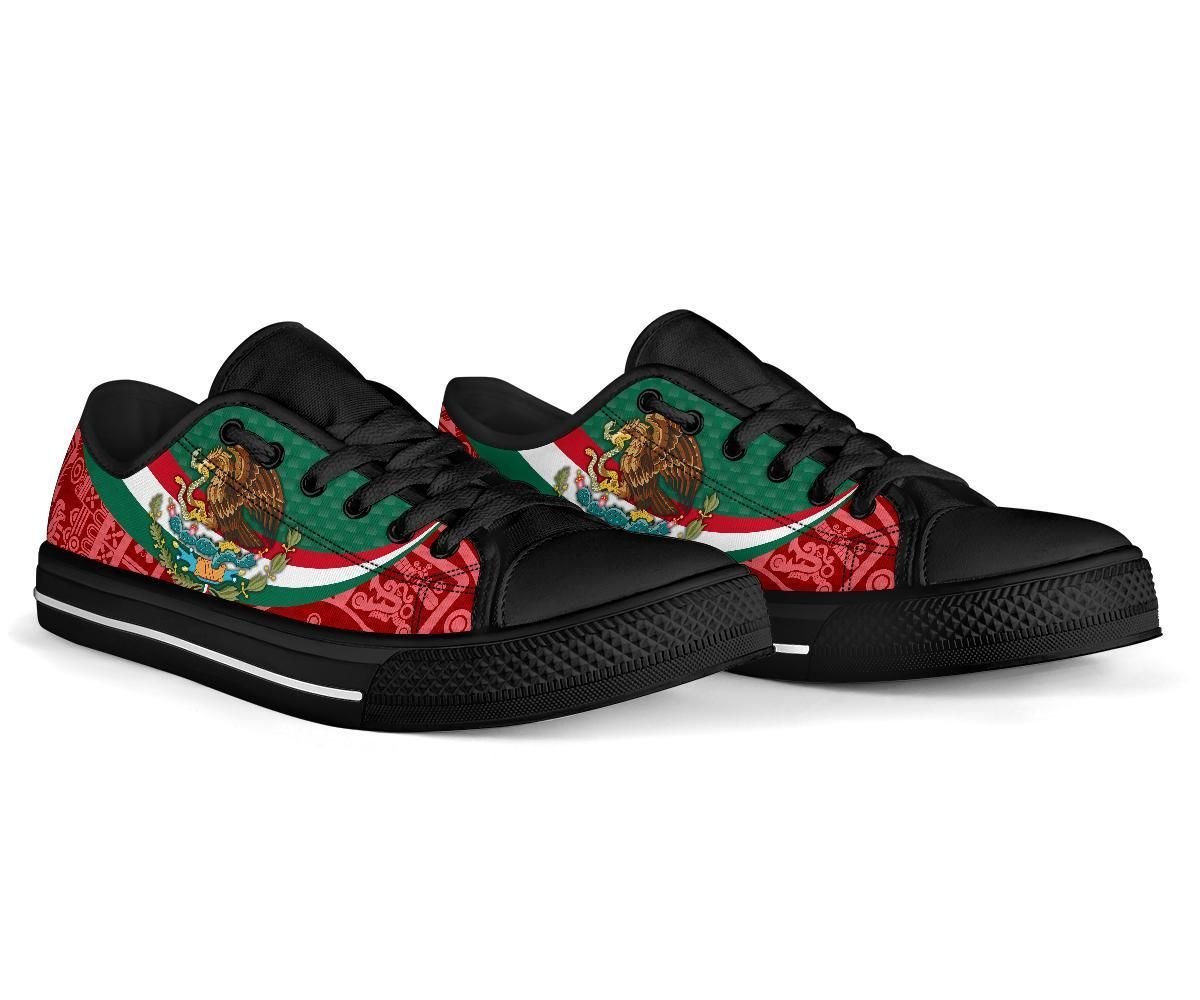mexico-low-top-shoes-mexico-coat-of-arms-with-aztec-patterns