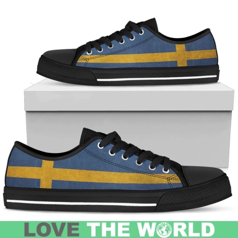 sweden-grunge-flag-low-top-shoes