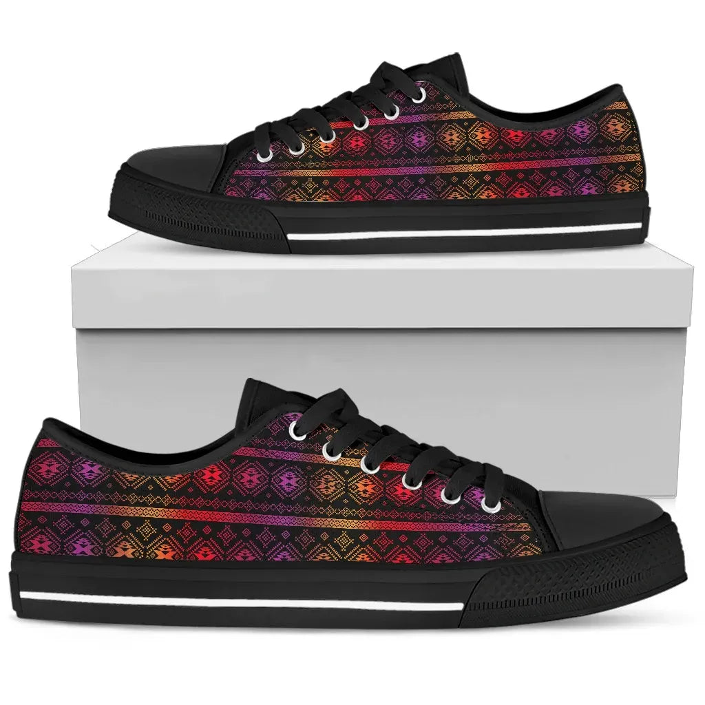 mexico-aztec-pattern-07-low-top-shoes