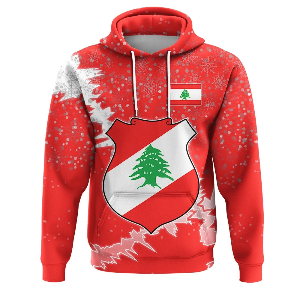 Lebanon Christmas Hoodie Coat Of Arms X Style8 RLT6 - Wonder Print Shop