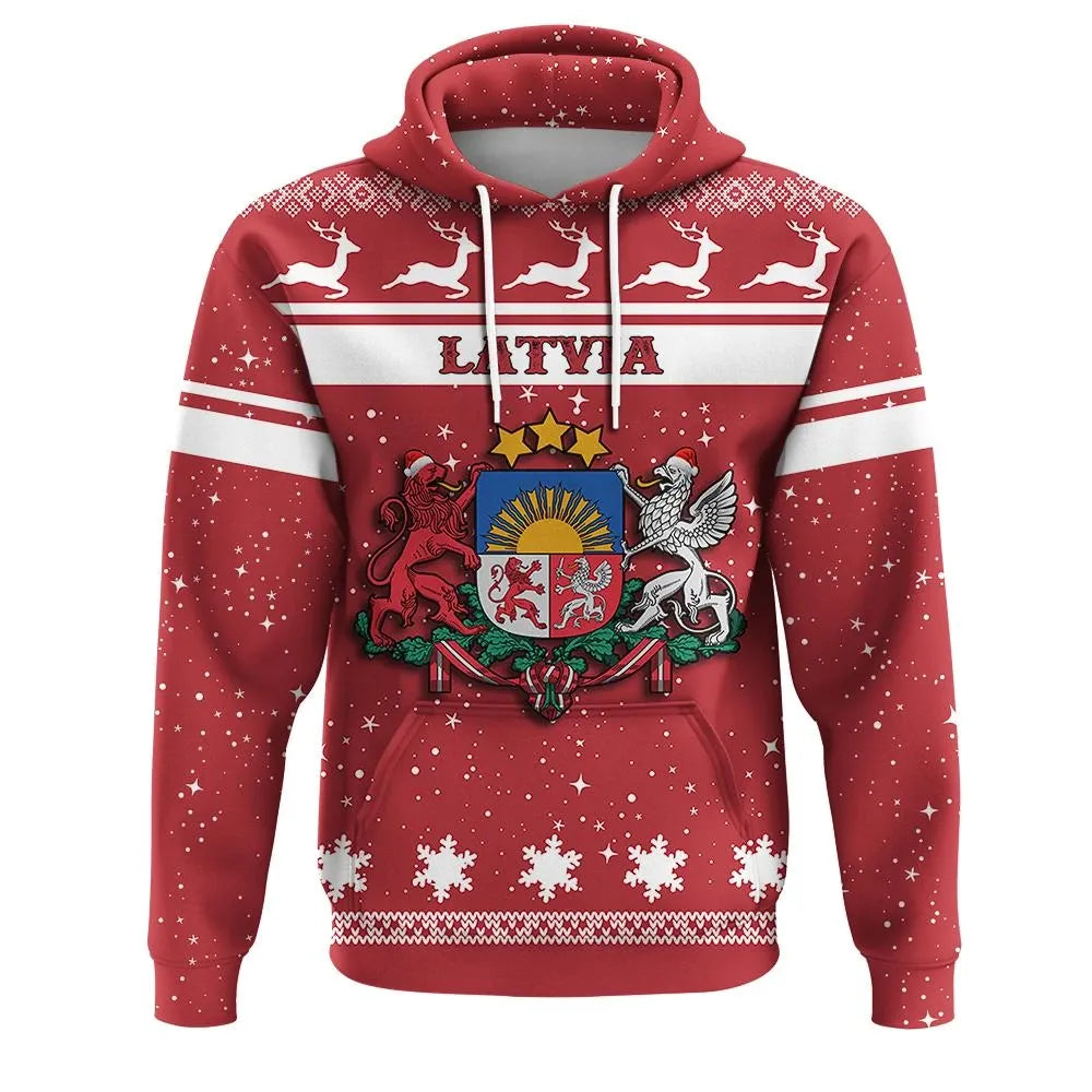 Christmas Latvia Hoodie Coat Of Arms RLT6 - Wonder Print Shop
