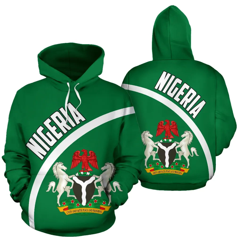 Nigeria Hoodie Wave Flag Color RLT8 - Wonder Print Shop