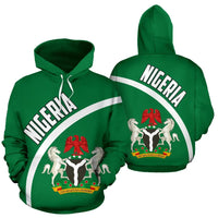 Nigeria Hoodie Wave Flag Color RLT8 - Wonder Print Shop