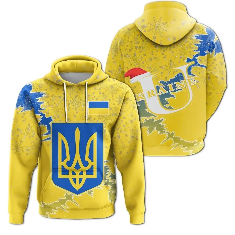 Ukraine Christmas Hoodie Coat Of Arms X Style RLT7 - Wonder Print Shop
